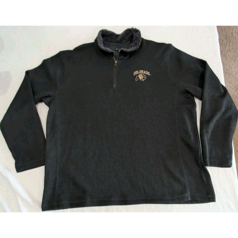 Champion Colorado Buffaloes Charcoal Ribbed Quarter-Zip Pullover Adult 2XL XXL